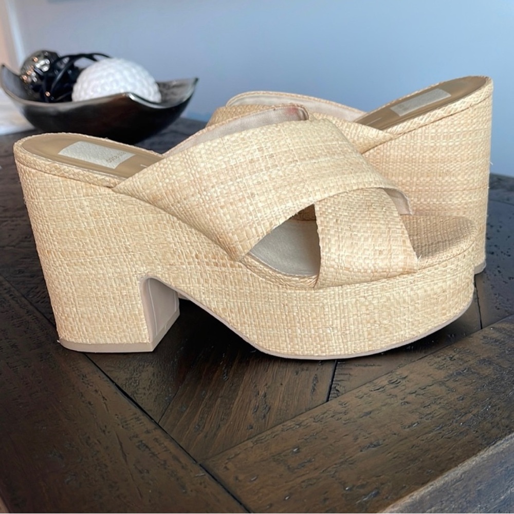 DOLCE VITA ELIANA RAFFIA PLATFORM SANDAL ✨